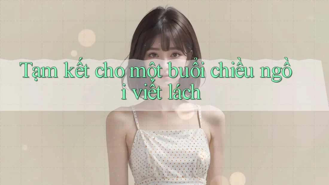 Tạm kết cho một buổi chiều ngồi viết lách Tạm kết cho một buổi chiều ngồi viết lách